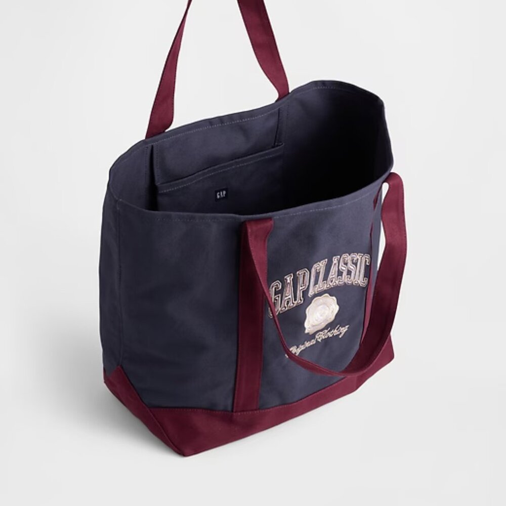 GAP Navy Blue Varsity Logo Tote Bag/NWT - Picture 4 of 11